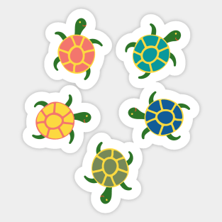 Turtles Flat Pattern Sticker